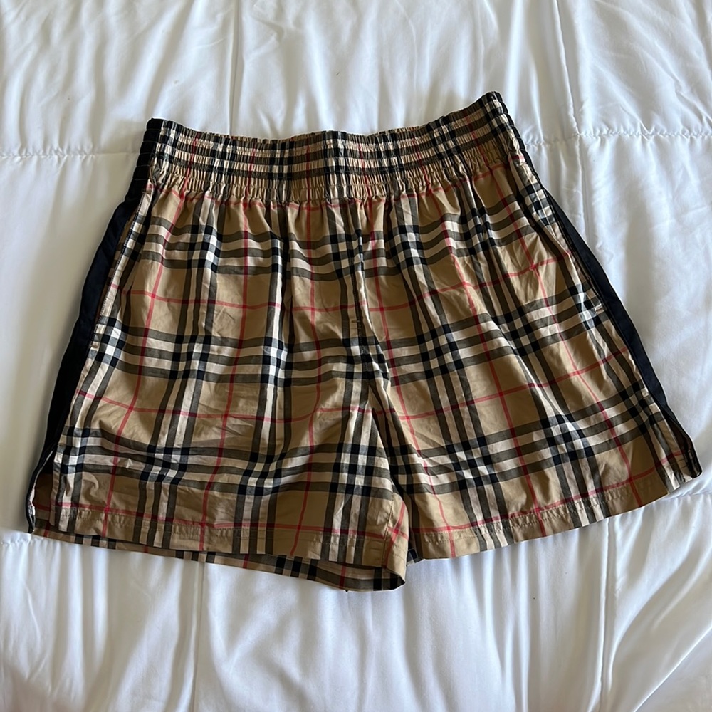 Audrey Side-Stripes Check Shorts